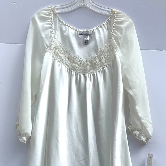 Morgan Taylor Intimates Lingerie Nightgown White, Lace Med NWT - Picture 1 of 12